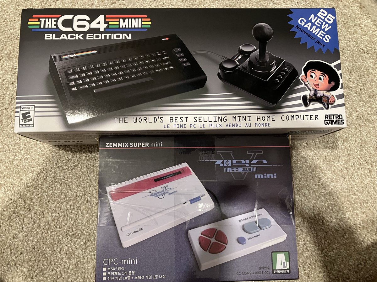 DougGames234's tweet photo. I added the c64 mini black edition @THEC64_RGL and the obscure MSX Zemmix Super mini to my mini console collection.

#retrogames #retrogaming #videogames https://t.co/uBq2efE3A7
