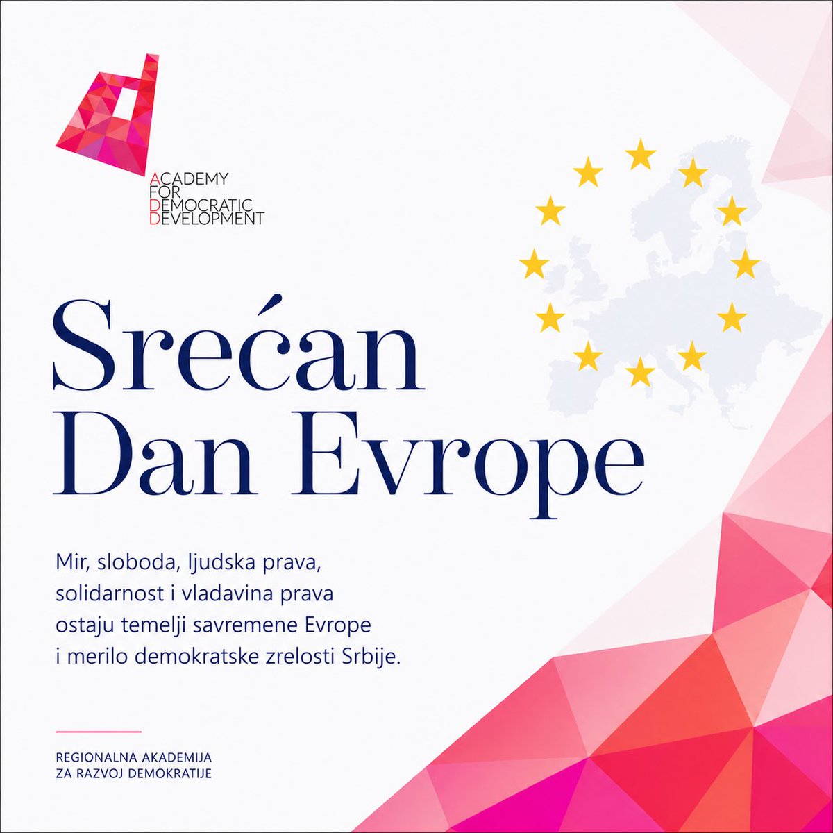AddAcademy's tweet photo. Srećan Dan Evrope i Dan pobede nad fašizmom ! 🇪🇺

9.maj nas podseća da savremena Evropa nije samo politički projekat, već istorijski odgovor na rat i mržnju. Njen temelj je antifašizam, a suština društvo koje štiti dostojanstvo, slobodu, ravnopravnost i mir.

🕊️ https://t.co/onosP9nOLf