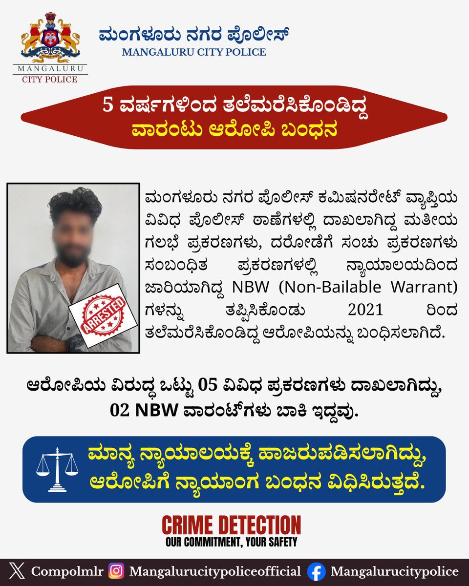 ಮಂಗಳೂರು ನಗರ ಪೊಲೀಸ್ MangaluruCityPolice tweet media