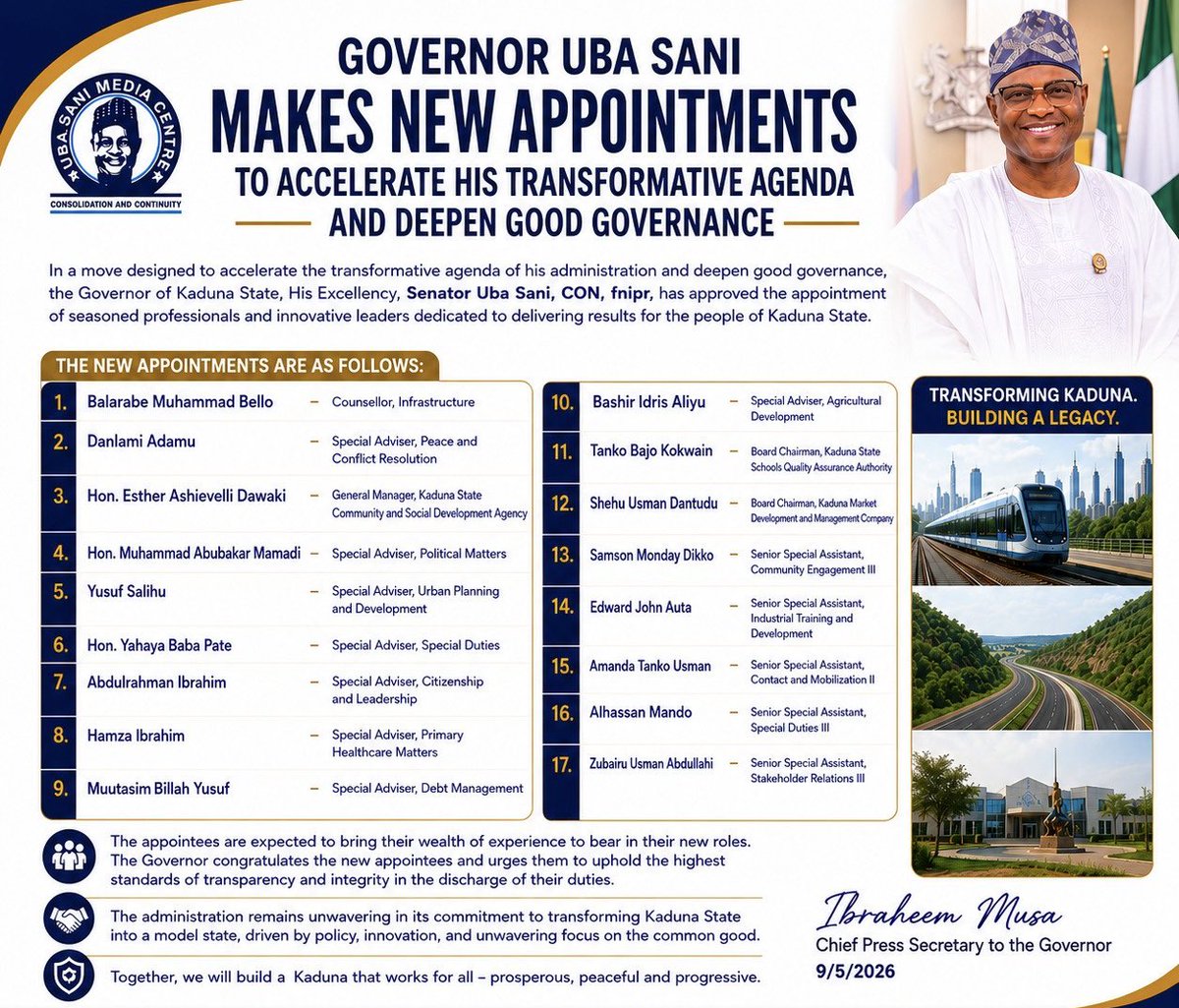 Governor Uba Sani Media Centre tweet media