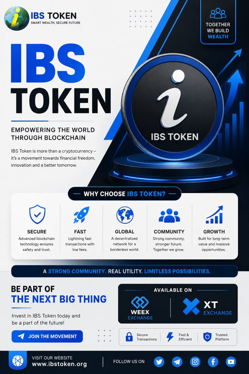 ibs_token's tweet photo. 🚨 The Future Starts NOW 🚨

IBS TOKEN is creating a smarter financial ecosystem powered by blockchain innovation.

✨ Trusted Platform
✨ Community Driven
✨ Secure Transactions
✨ Global Reach
📢 Join the IBS TOKEN community and shape the future of digital finance. https://t.co/lBmMRfVMO5