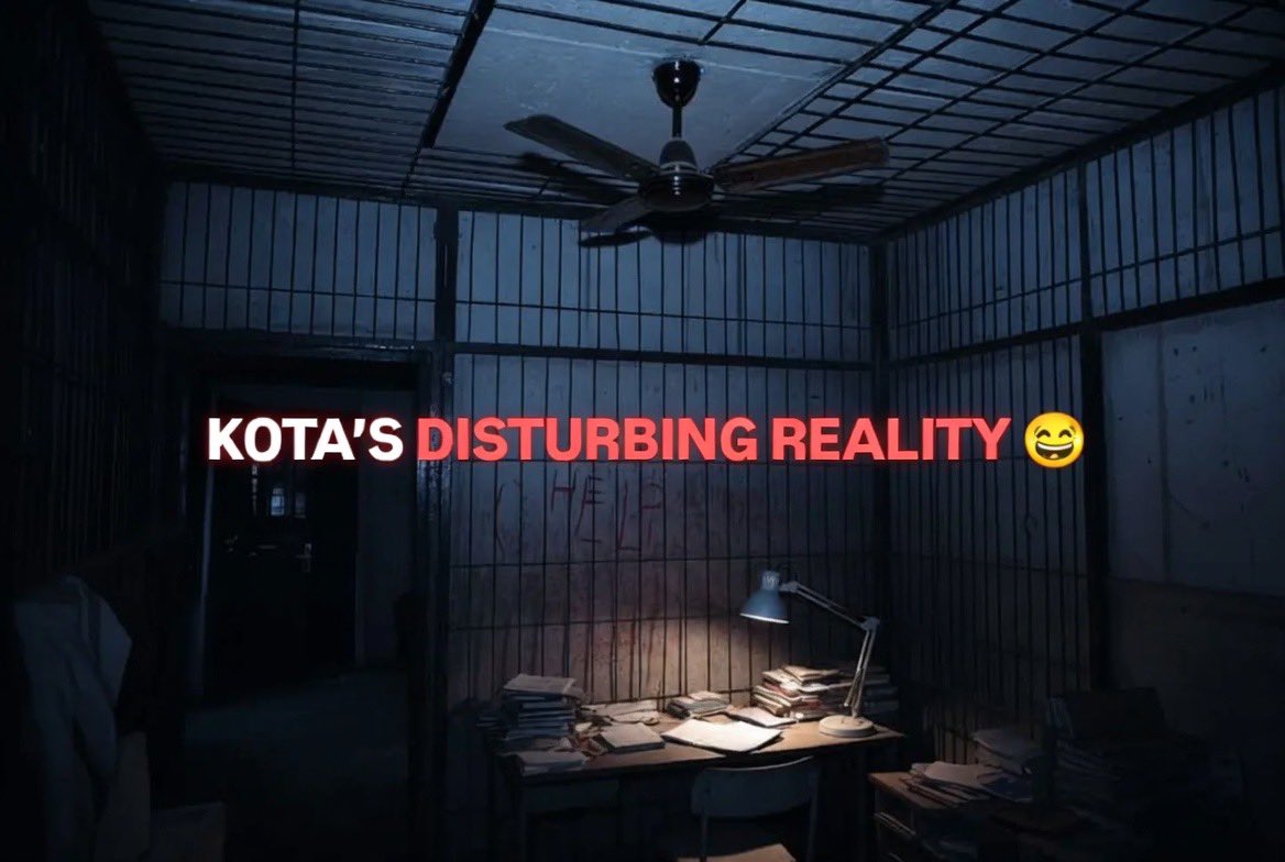 wlbnmr's tweet photo. 😔 KOTA’S DISTURBING REALITY 

Viral video shows hostel ceiling fans locked behind heavy iron grills — a desperate measure to stop student suicides. 

Extreme pressure, broken mental health system, and dreams turning into cages. 

Is this “protection” or a heartbreaking symbol of a failing education rat race? 

Your thoughts? 👇

#Kota #StudentSuicides #MentalHealth #JEE #NEET #EducationCrisis