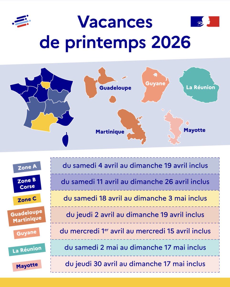visitingFrance's tweet photo. 📚تقويم  إجازات المدارس في #فرنسا لعامي 27/26 م حسب المناطق . 

📌التفاصيل في الصور . 

🗓️ الموقع الرسمي 
https://t.co/UBx7Uxz0VW

#فرنسا_بعيون_عربية https://t.co/tVDyCI9V7u