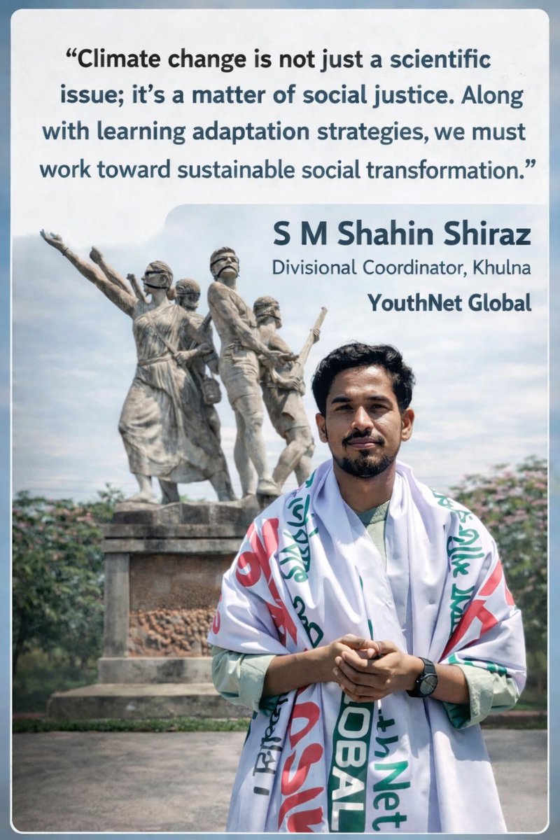 MSShiraz5's tweet photo. Building resilient communities through youth engagement, climate advocacy, and sustainable leadership.
#YouthNetGlobal #ClimateAction #Khulna https://t.co/QHQwUak51T