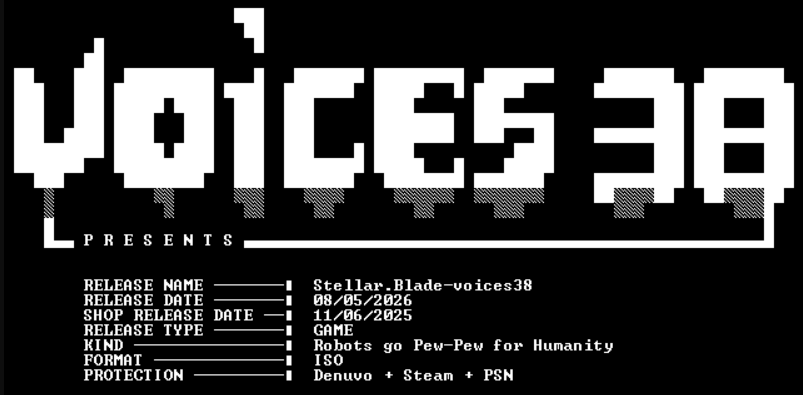 voices38 quebrou a proteção DENUVO de Stellar Blade!