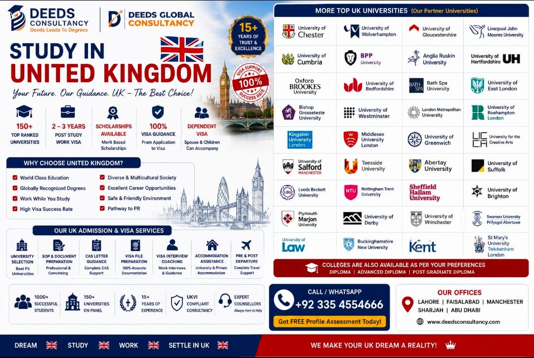 deedsconsult's tweet photo. Study in UK with Deeds Consultancy | Top UK Universities, Scholarships &amp; PR Pathways | Affordable Tuition, High Visa Success Rate | Global Career Opportunities

#StudyInUK #UKUniversities #StudyAbroad #Scholarships #GlobalEducation #PRPathways #AffordableTuition #HigherEducation https://t.co/kyu89agPWi