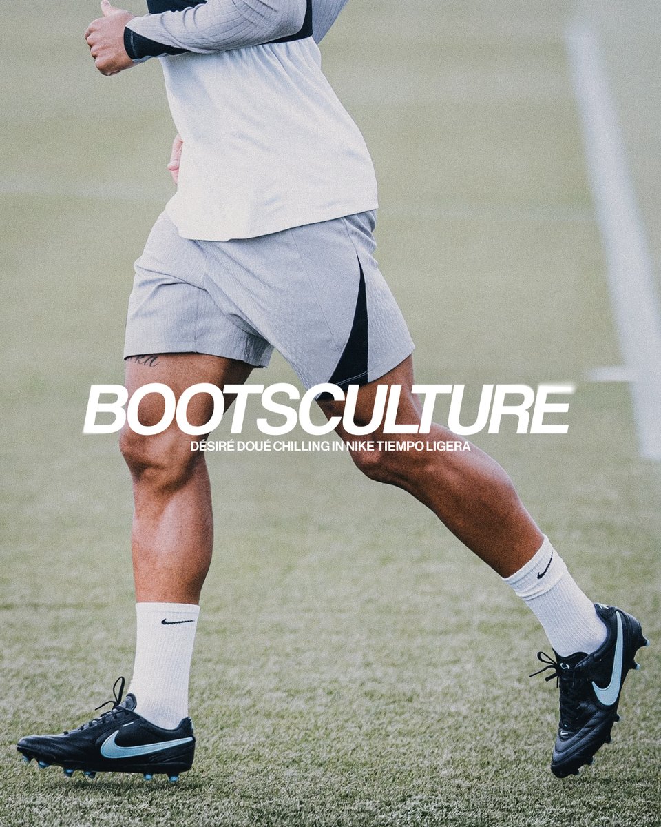 bootsculture's tweet photo. Comfort mode activated ☁️ After reaching the Champions League final, Désiré Doué trained in recovery sessions wearing the Nike Tiempo Ligera. There are moments when comfort comes before everything else...

#bootsculture #niketiempo #tiempoligera https://t.co/FZ01ciX7e4