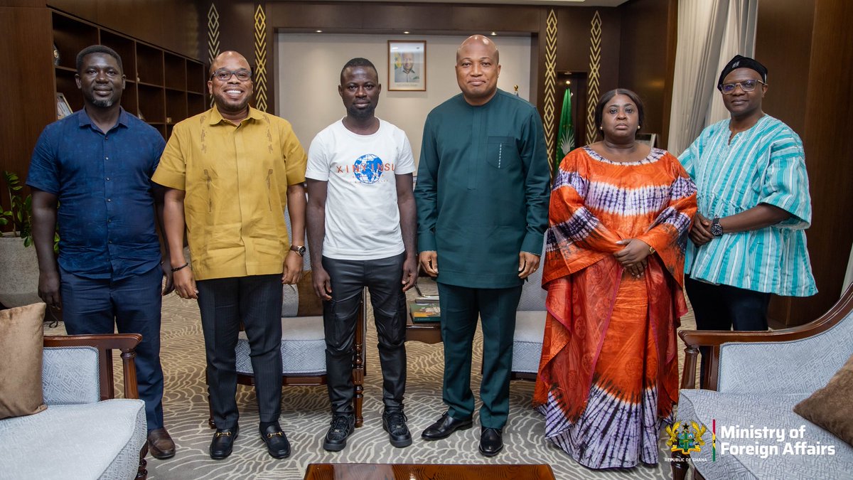 tv3_ghana's tweet photo. The Ministry of Foreign Affairs hosted Mr. Emmanuel Asamoah, the Ghanaian victim of xenophobia relocated from South Africa. 

Foreign Minister Samuel Okudzeto Ablakwa has disclosed that business mogul Ibrahim Mahama has reached out and offered to fully sponsor any business startup of Mr. Asamoah’s choice here in Ghana.

#3NewsGH #TV3GH