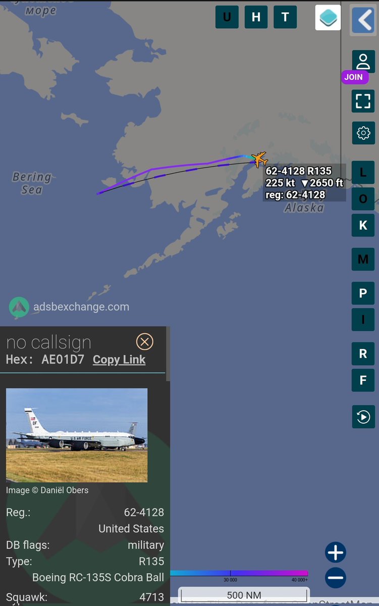 sipjack1776's tweet photo. RC-135S Cobra Ball
#AE01D7/62-4128
RTB Elmendorf from the Bering Sea.
@Borrowed7Time @blackswanadria @MRAIDANya @stefano_alessi @steffanwatkins https://t.co/PAqK59CEKJ