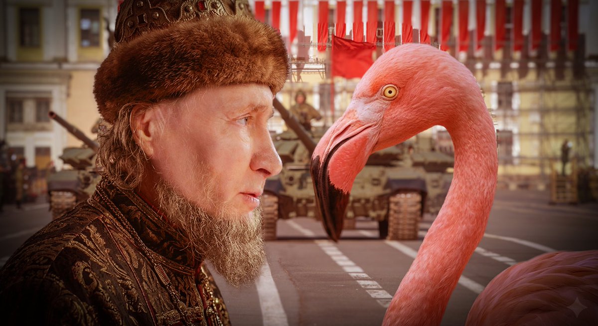 frankbender's tweet photo. @GrafKorina Putin feiert seine Spezial-Operette: ZAR UND FLAMINGO. Die Ukraine hat genehmigt. Wir sagen Danke !!! Aber Putin weiß: Flamingos fressen nicht nur Öltanks. https://t.co/PHUotC6GbH