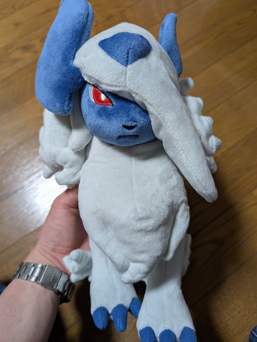 えへへへへへへへ メガアブソルちゃんぬいぐるみをお迎えしてもらい