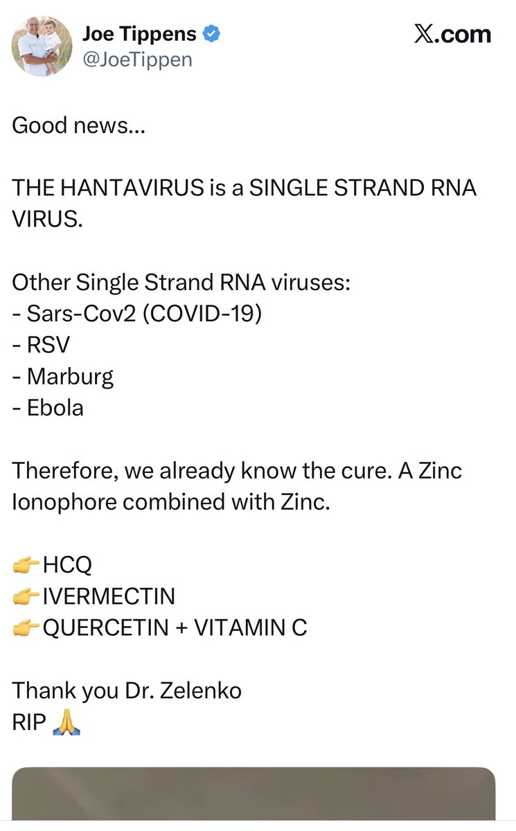 KrutikaKuppalli's tweet photo. More #hantavirus misinformation is spreading online. A few facts:

1️⃣ Hantavirus is NOT #COVID.
2️⃣ #Ivermectin does NOT work against hantavirus.
3️⃣ mRNA #vaccines did NOT cause this outbreak.
4️⃣ Hydroxychloroquine, quercetin, zinc, and vitamin C are NOT proven treatments.

Hantavirus has been recognized for decades and is linked to rodent exposure; not vaccines or conspiracy theories.

Outbreak response should be guided by science and evidence, not recycled pandemic misinformation.