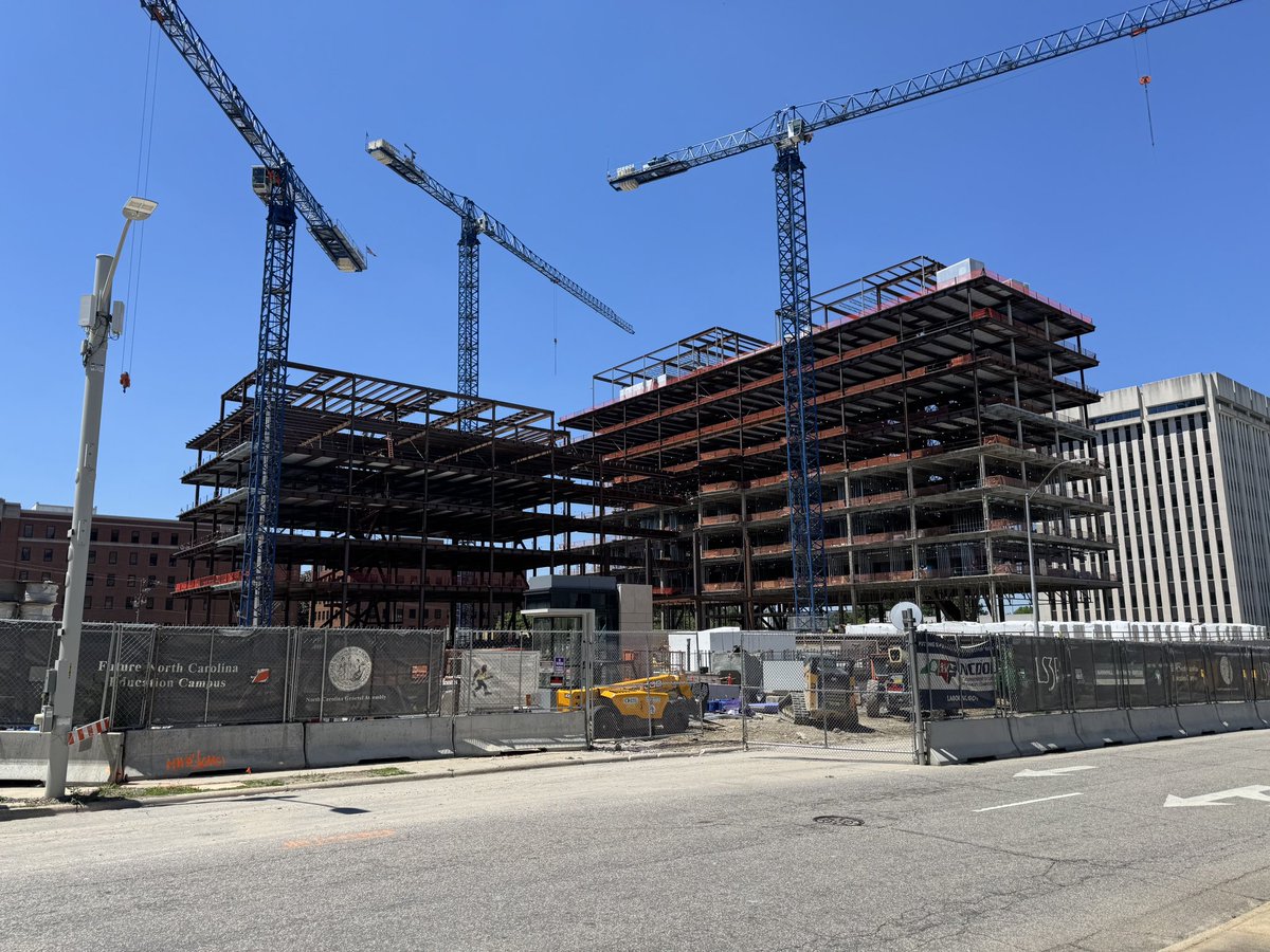 cgbullard's tweet photo. Proud to have participated in the topping out luncheon at the new NC Education Campus!! Special thanks to all partners for bringing everyone together & working with @NCDOL to maintain a safe job site. Canโt wait to see this $400M beast come to life..
#NCPOL #NCGA #NCDOL https://t.co/GOmnb7Iwmy