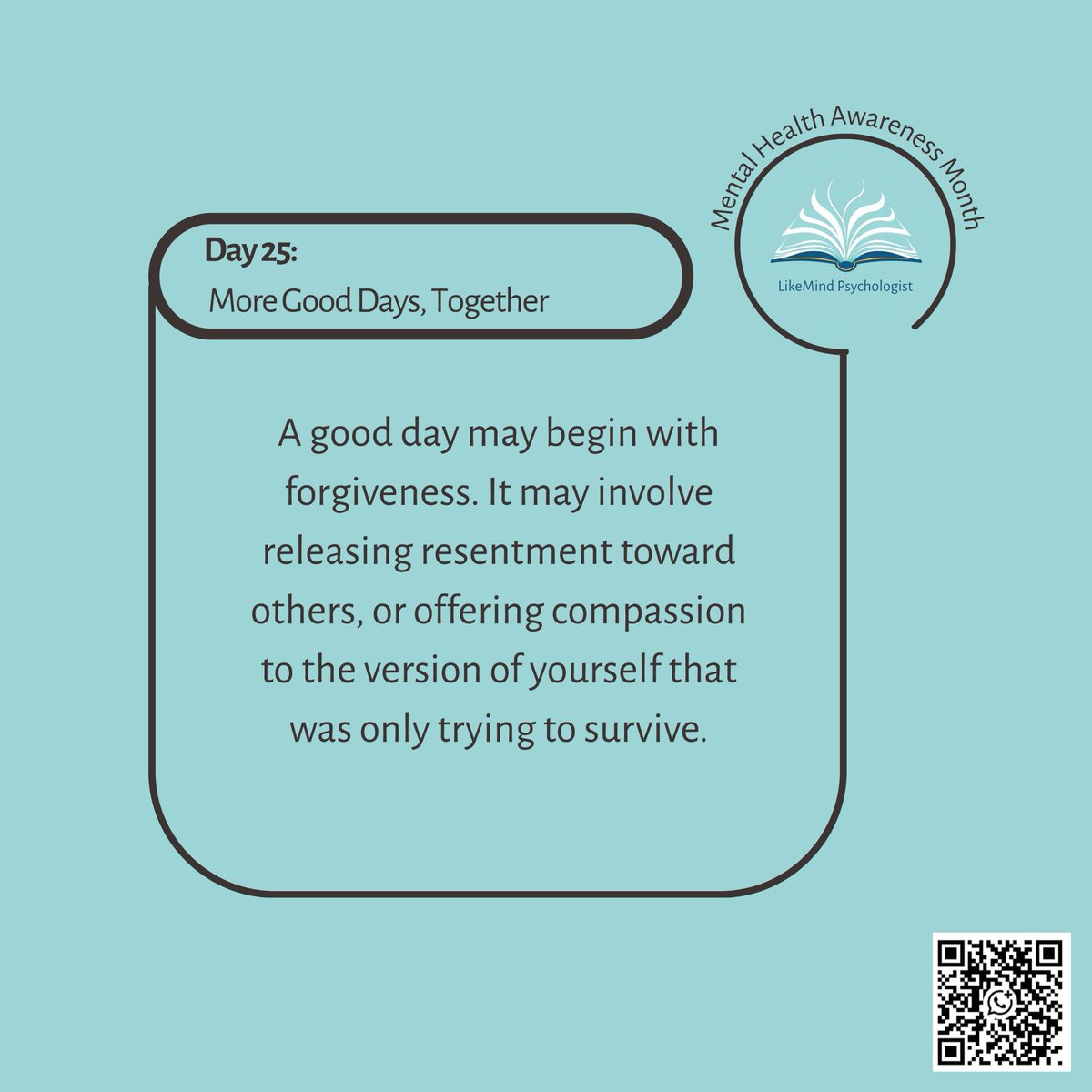 LMPsychologist's tweet photo. Day 25
#faithandmentalhealth
#mentalhealthawarenessmonth #moregooddaystogether https://t.co/nfLX0fHoP1