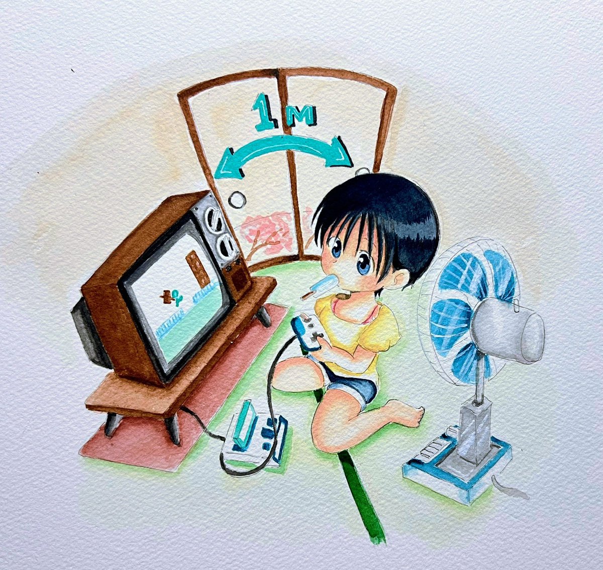 RT @kuromi0haiji: 「1985」 #透明水彩
