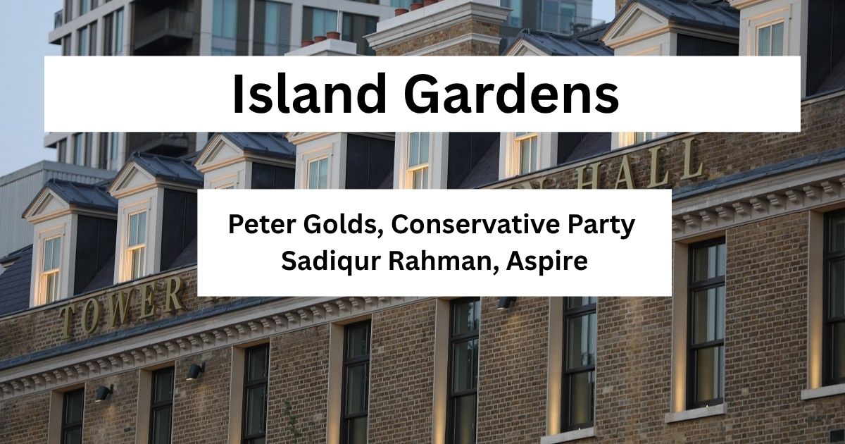 TowerHamletsNow's tweet photo. Results are in for Island Gardens
Peter Golds, Conservative Party, and Sadiqur Rahman, Aspire, have been duly elected. https://t.co/43dAYKXNZN
