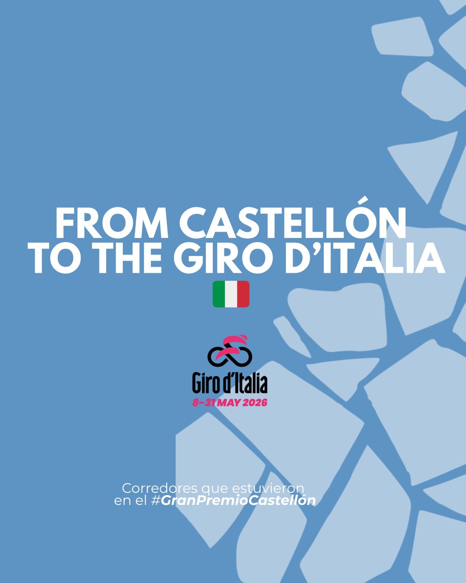 GPCastellon's tweet photo. 🚴‍♂️ Del #GranPremioCastellón… al #GirodItalia 🇮🇹

Morgado, Diego Pablo Sevilla, Kubis y muchos más corredores que estuvieron en Castellón este enero ya están dando guerra en la primera gran vuelta de la temporada. 👀🔥

Más en IG👇🏽
📝 https://t.co/SxFOUx5bDK https://t.co/1DFx9m1e9S