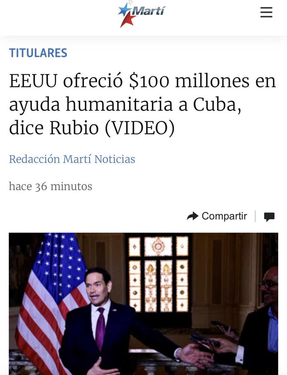 Cuba A government that refuses $100 million in humanitarian aid while its people live without electricity and garbage piles up in the streets is a government that should go. Cuba deserves freedom,