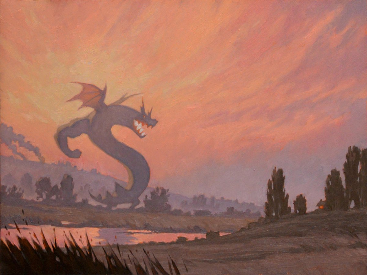 'S' is for 'Saturday'...

But this is 'More Different S', a loving tribure to the magesty of Trogdor (created by the Brothers Chaps).

8x6 inches, oil on wood panel.