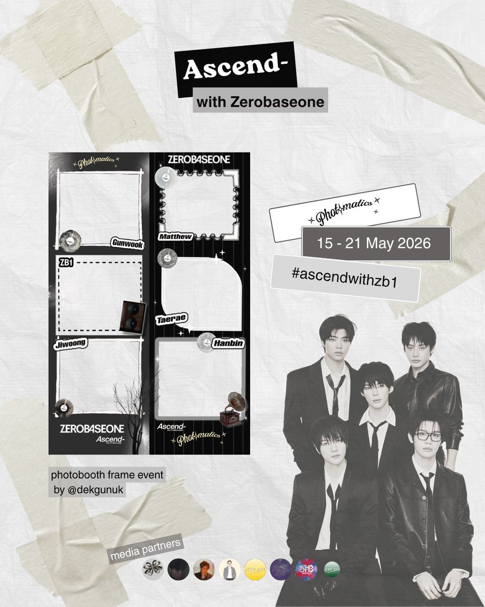 dekgunuk's tweet photo. ❣️💫 Ascend- with Zerobaseone 💫❣️
Zerobaseone (ZB1) photobooth frame event by @dekgunuk

🗓️ 15 - 21 May 2026
🏠 photomatics (details on posters)

❣️kindly tag @dekgunuk and use the hashtag #ascendwithzb1 https://t.co/lkTXbwW1jd