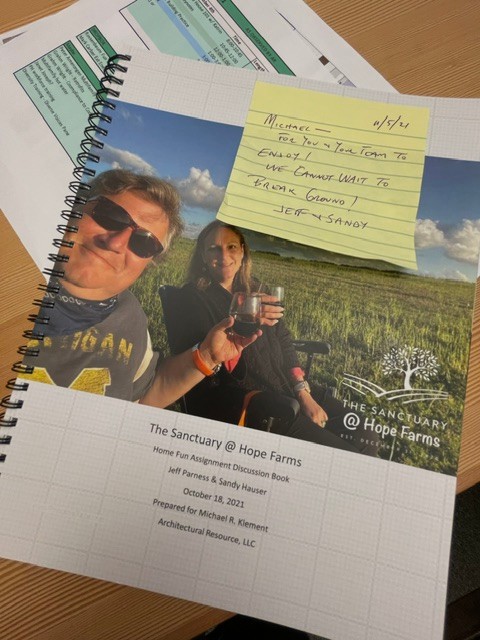 ArchResourceMI's tweet photo. We thought we would share this wonderful note we received recently from our clients, Jeff and Sandy, owners of The Sanctuary at Hope Farms. What resulted was nothing short of amazing… as you can read in their own words on the 3rd Image! https://t.co/opWtcs54w2