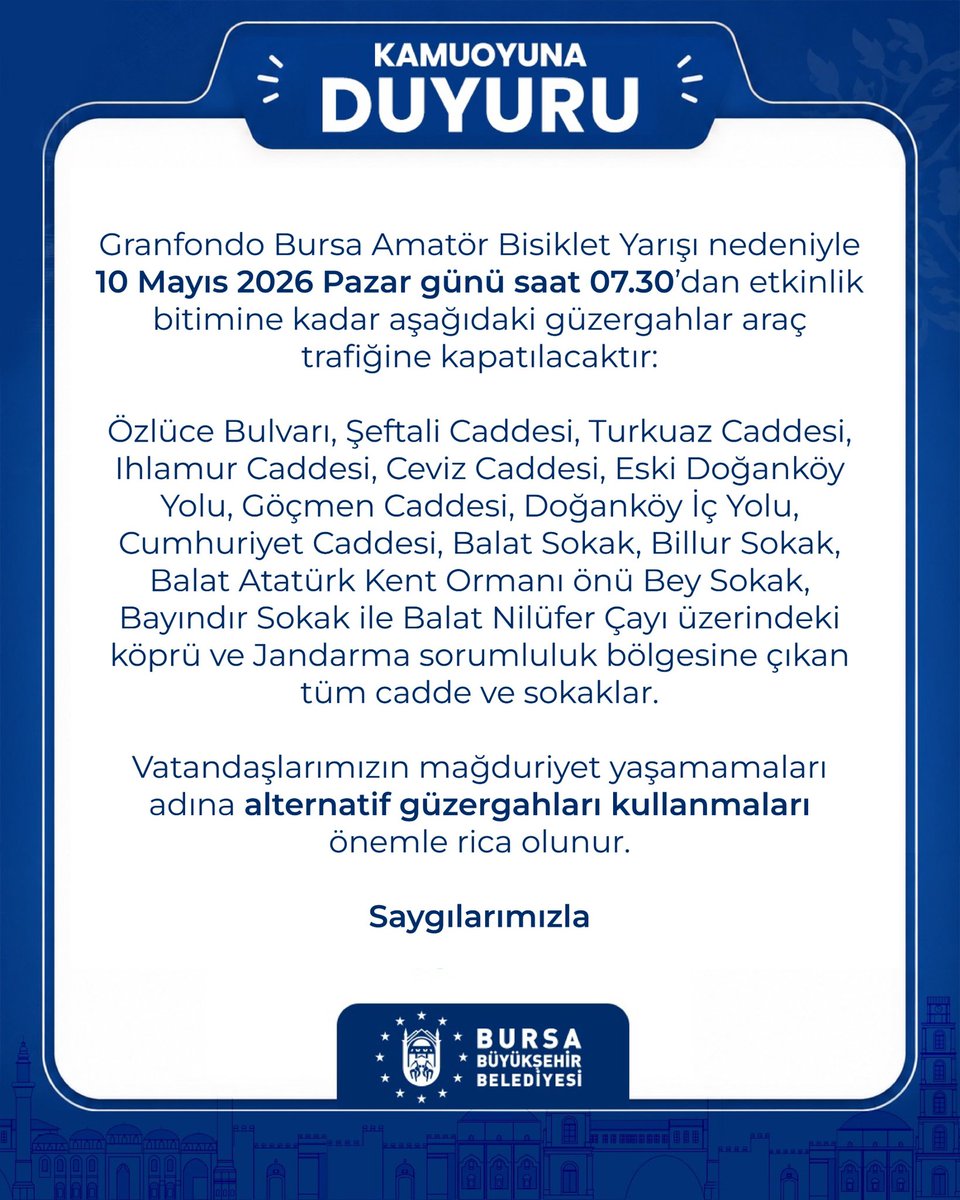 Bursa Büyükşehir Belediyesi tweet media