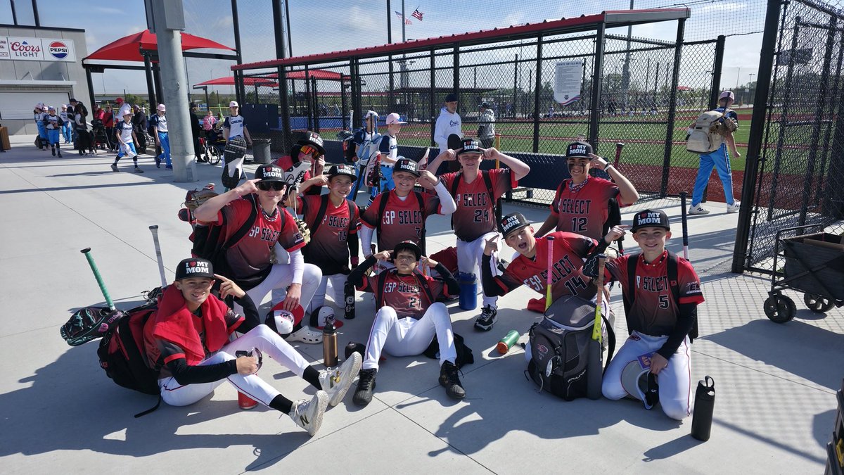TaddGibby24's tweet photo. ESP 12u Black sporting their new “I ❤️Love My Mom” hats this weekend….. so far a tough loss to start & then a 10-run rule win! Let’s keep it rollin’! #ESPTrained #ESPFamily #ILoveMyMom #MothersDayWeekend #TalentedCrew #CoachPederson #MothersDayWeekendBaseball ⚾️ https://t.co/elPk5L6WOj