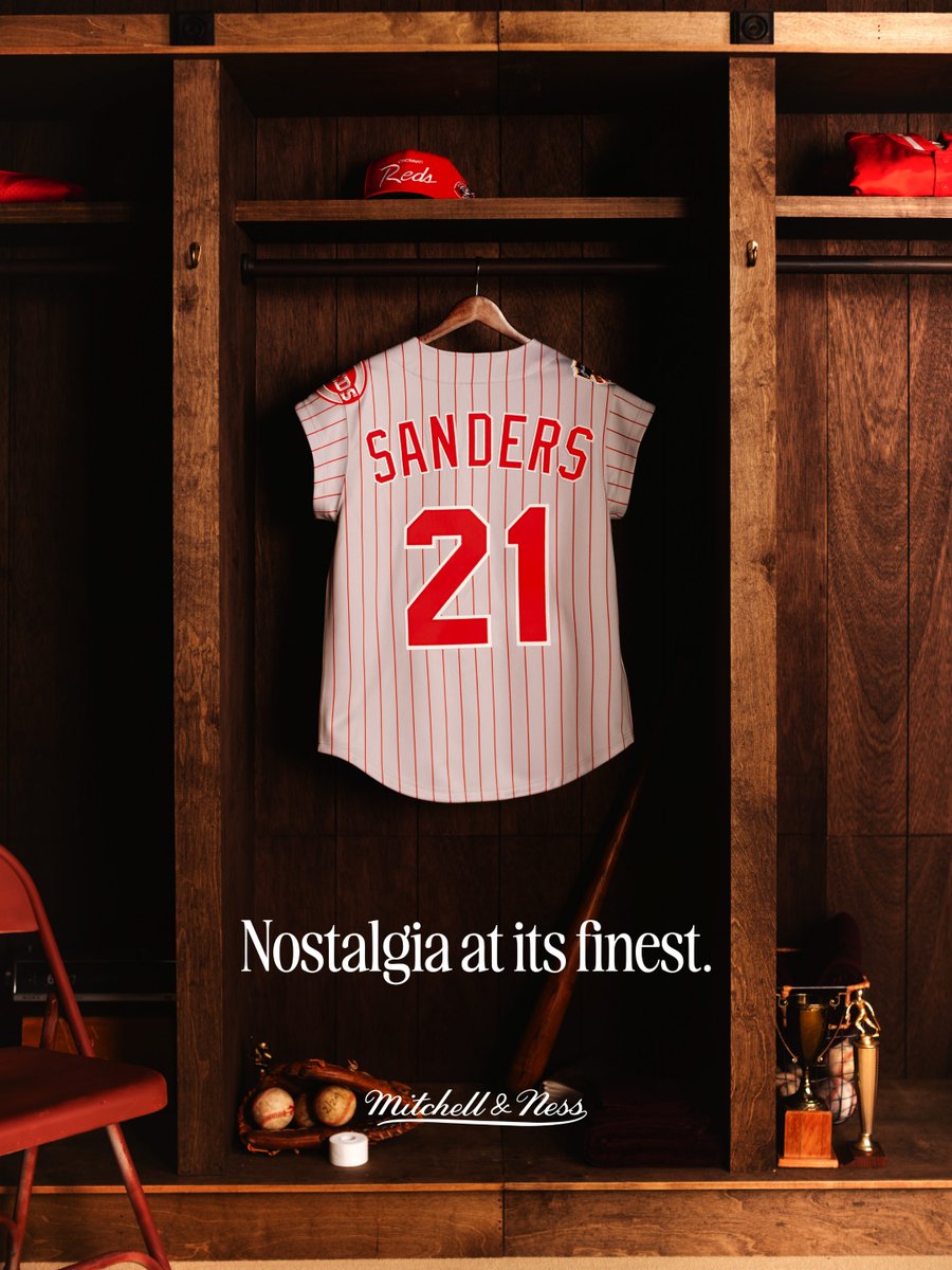 mitchell_ness's tweet photo. Forever Changing the Game. @deionsanders 

One of the greatest multi-sport athletes of all time left his mark on the diamond while never forgetting the legends who came before him. As an ode to the man who broke the MLB color barrier, Prime Time paid homage to Jackie Robinson by cutting the sleeves off his jersey.

Defying uniform rules, Sanders inspired his own iconic moment, with the rest of the Reds players following suit.

Relive that unforgettable, rebellious season. Shop the 1997 vintage Deion Sanders Reds sleeveless jersey now at https://t.co/DaXAC7A5Qi. 

Major League Baseball trademarks and copyrights are used with permission of Major League Baseball. Visit https://t.co/U5oTvcKGn8.