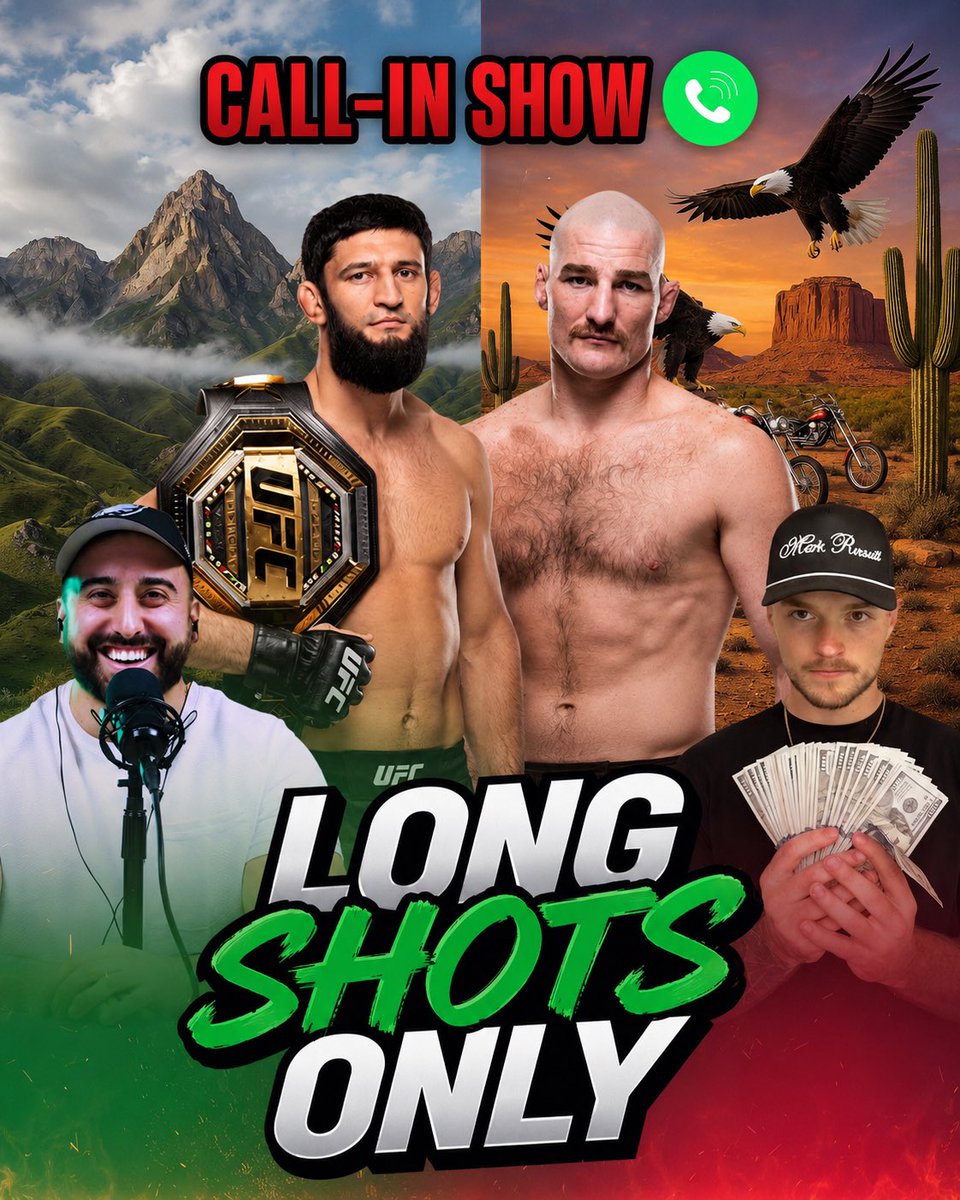 LongShotsshow's tweet photo. UFC 328! Show starts at 1PM est.

Join HERE!👇

https://t.co/XEHlbFdVzF

Hosted by @MattyBetss &amp; @hayjivepicks https://t.co/BLe5Q3SVcM