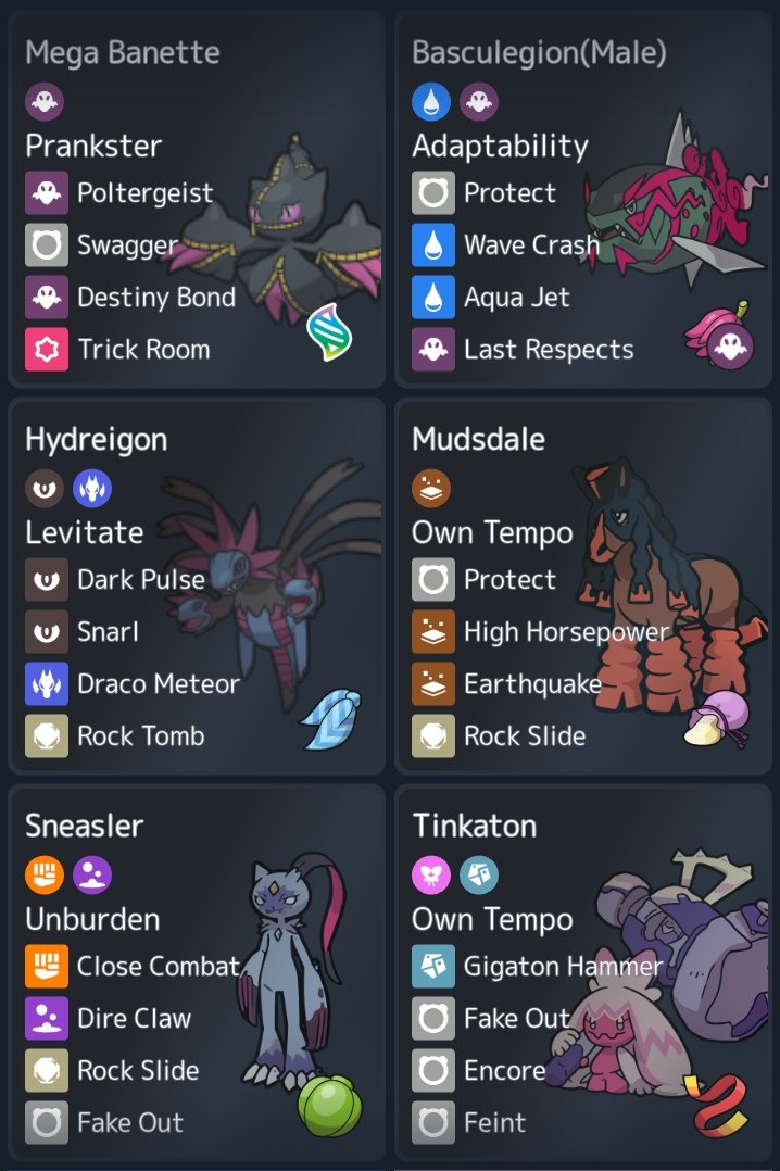 He cocinado con M-Banette el "team" con más SWAG, para farmear victorias fáciles estos últimos días de "season"👻:

El muñeco de trapo será el eje principal con el que se desatan todos los combos. Tiene control de velocidad (TR), de daño (Swagger) y es disruptivo (Destiny Bond).