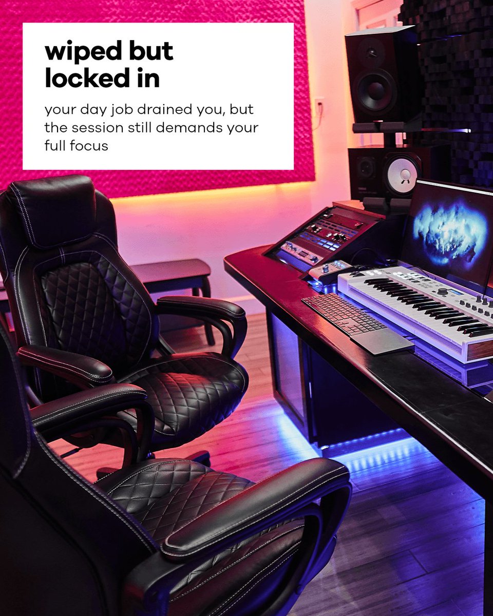 ZoomRecording's tweet photo. your day job drained you—but the session still needs your all.

prepping when you're wiped isn't about hours, it's about focus.

lock in your vibe, bring your crew. your moment waits.

book the session https://t.co/g6vNE3kkZ6 #ZoomRecordingStudio #RecordingStudio https://t.co/sig9vZOdhC