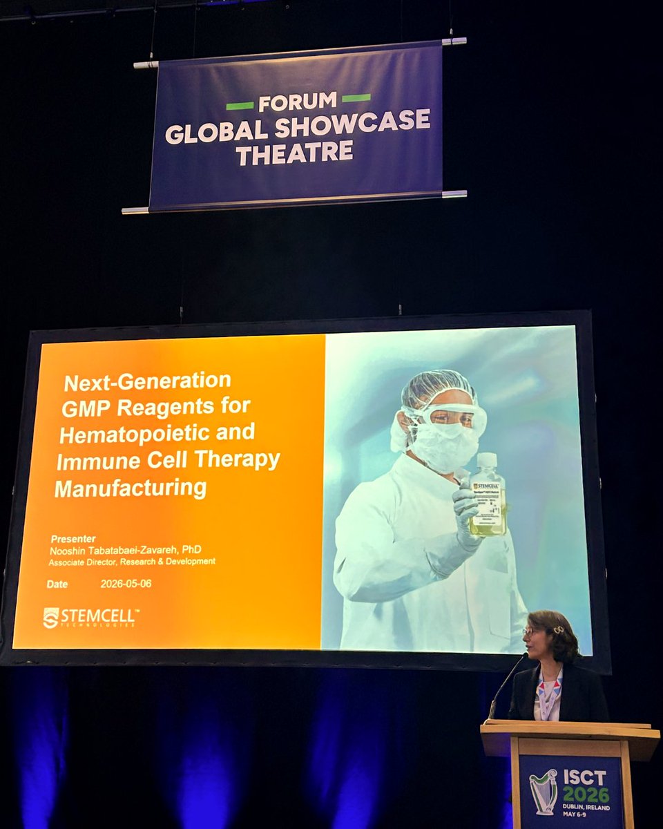 STEMCELLTech's tweet photo. Thank you to everyone who visited our booth or attended our Global Showcases! We enjoyed introducing our new Highway1™ Cell Sorter and GMP hematopoietic and immune cell media.

#ISCT2026 may be over, but we’re still here to support you with reliable reagents for revolutionary therapies. 🤩

🔬 Explore resources for your #CellTherapy research: https://t.co/gBjV4EvJ4Z