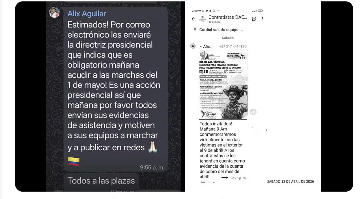 ¿Cómo les parece?
La directora de la Unidad de Víctimas promoviendo marchas a favor del Gobierno y del señor Cepeda.

Después dicen que no usan el Estado para hacer política.
¿Las entidades públicas ahora son comités de campaña?

Le pido a la Procuraduría General  que abran