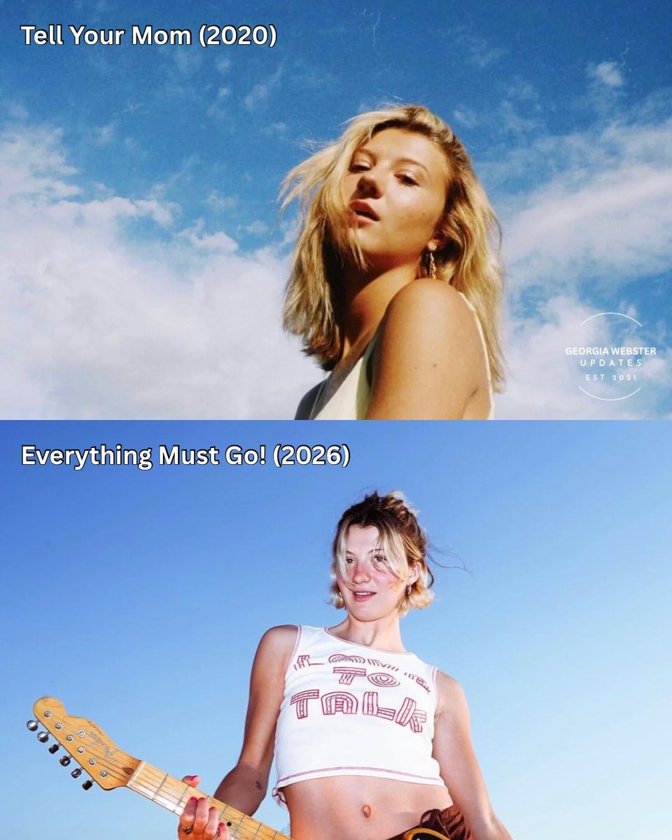 georgiawupdates's tweet photo. Tell Your Mom - Everything Must Go! 

The sky background!!! We are so proud of how far our girl has come. From her viral TikTok hit to announcing her first album 😭😭😭 

#GeorgiaWebster #independentartist #indieartist #newmusic #singersongwriter https://t.co/1gQvFEOwKI
