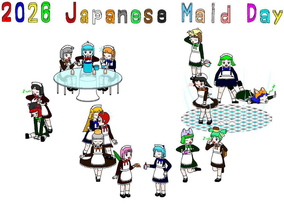 VaseCaltan's tweet photo. #2ch #5ch #擬人化 #イラスト #メイドの日
5月10日は（日本での）メイドの日！
花瓶たんとカルタンとそのお友達がメイド服を着てメイドの日を祝っています。

※アンケートは3枚目を見る前にお答えください。
https://t.co/QFhXA9XaDP https://t.co/HZ00GzoKeS