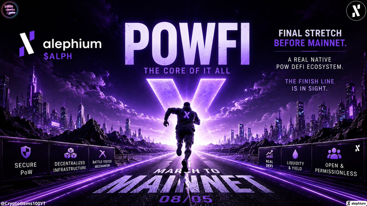 CryptoGems100YT's tweet photo. Powfi by $ALPH is entering the final stretch before mainnet!! 💥

After years of watching @alephium build, it feels awesome to see the ecosystem getting this close to a real native #PoW #DeFi layer tbh!

As they say: "the finish line is in sight" 👀

Well done team!! 💪 https://t.co/biQRxhJ4gm