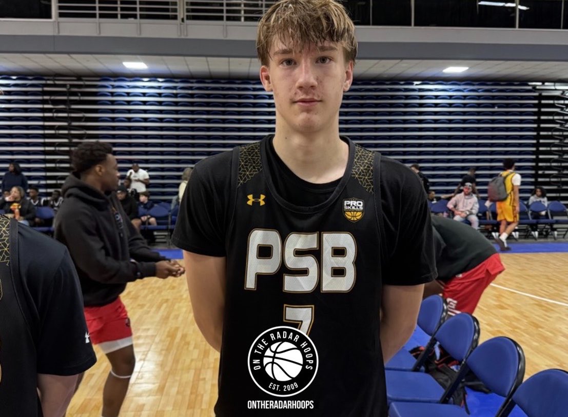 TriHoopsNet's tweet photo. If you don’t know 6’8 2027 Heath Johnson (PSB Barnes), it’s time you should. Posted a double-double with 5 blocks in Game 1, showing his ability to impact the game on both ends. He’s getting more assertive every showing, protecting the rim, and finishing inside. https://t.co/aAGbHc8unH
