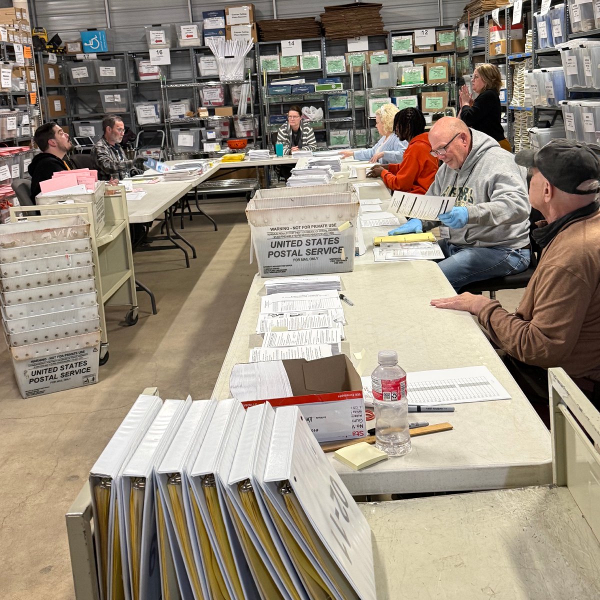 dcElections's tweet photo. Staff have been preparing equipment, supplies, and ballots for 205 polling places for the Primary Election. Danielle Jensen is learning processes as we get ready for her first election as Douglas County Election Commissioner. #VoteDouglasCounty #ElectionPreparations #2026Primary https://t.co/Fl3gMHxKU6
