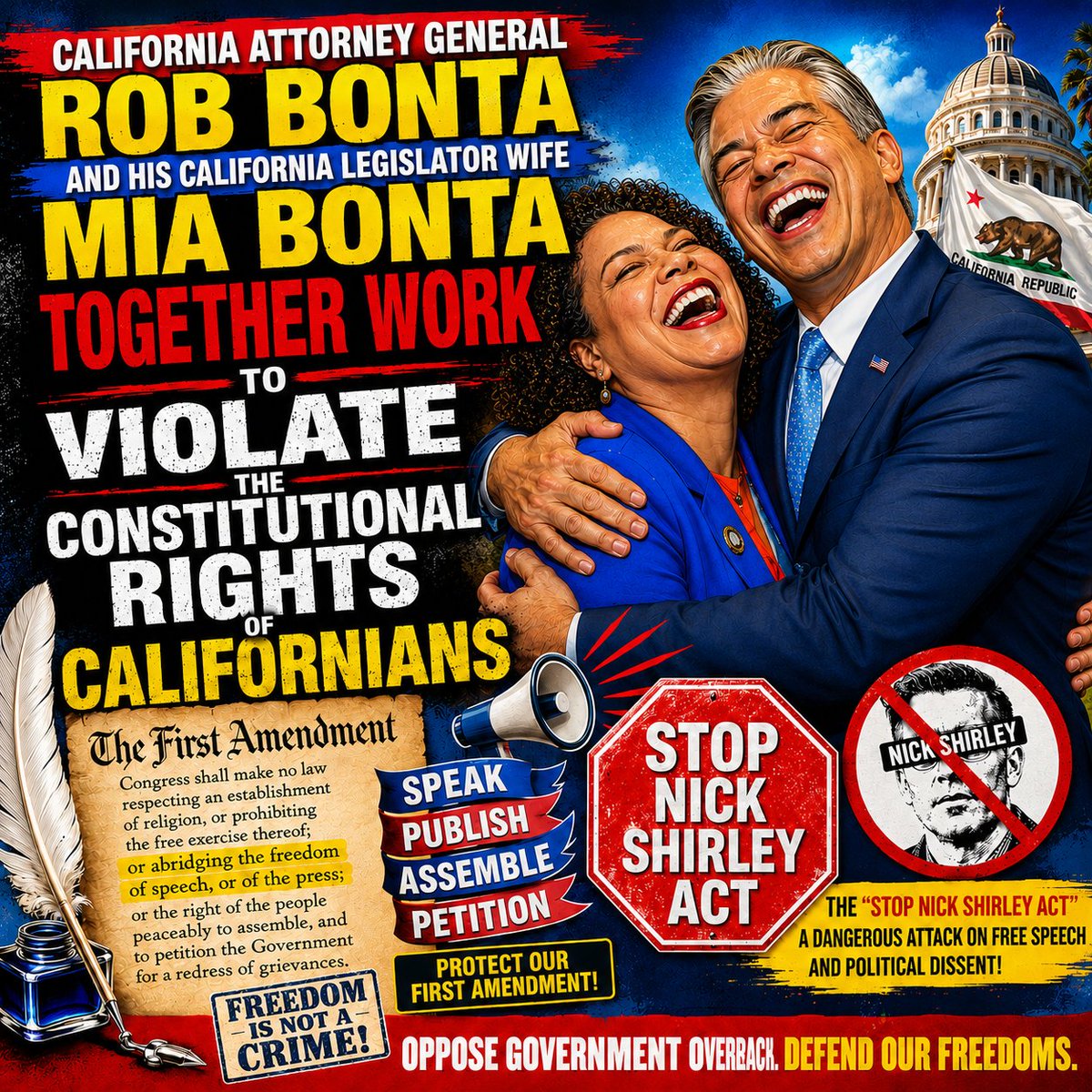 🚨When I am Attorney General, I WILL instead PROTECT AND DEFEND the Constitutional Rights of Californians!!!🇺🇸🇺🇸🇺🇸