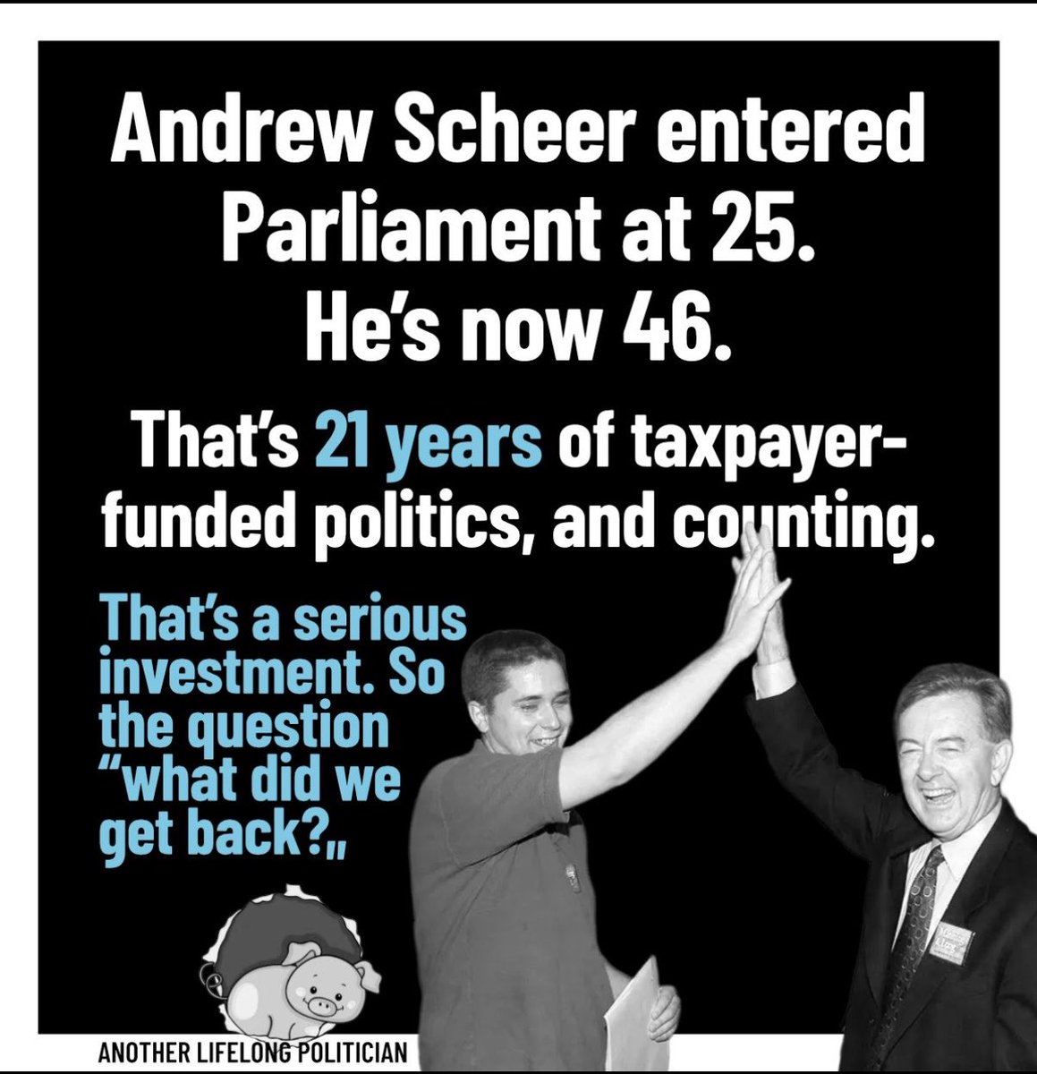 kapital_kat's tweet photo. @AndrewScheer Are you okay Scheer? 
You seem out of breath…
You’ve been sucking on the taxpayer tit for long enough. Looking at Preston Manning with you just brings it all back to me…
#reformacon #neverconservative https://t.co/hbZIFDVK9d