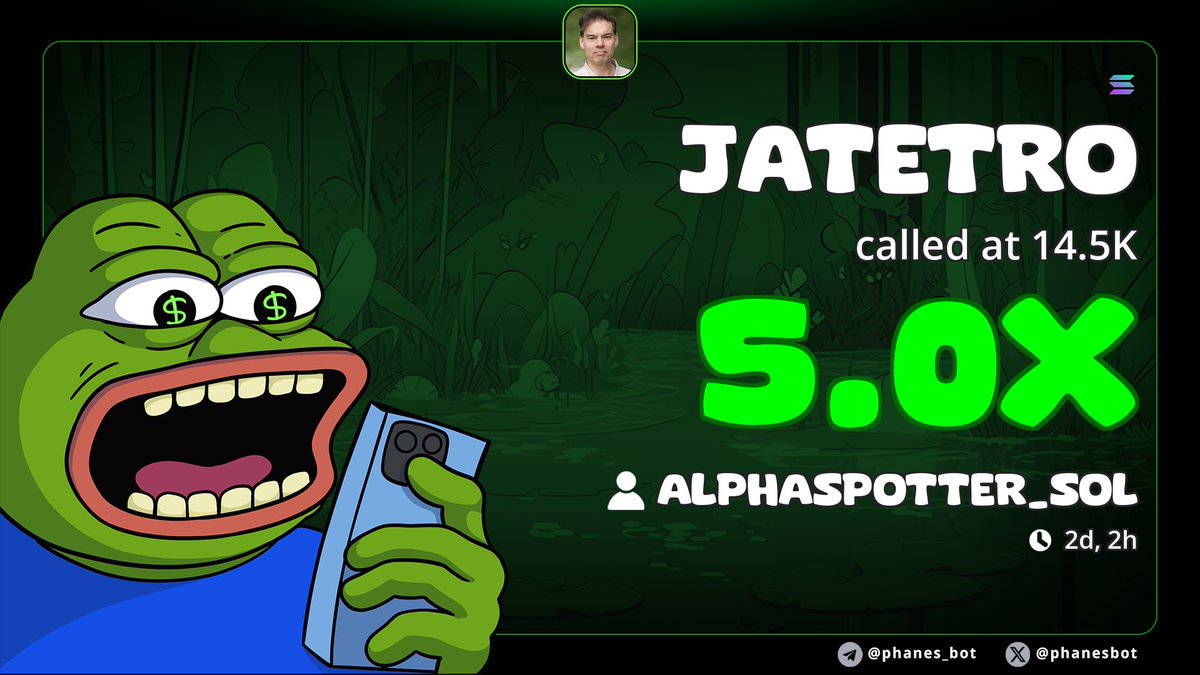 alphaspoter_sol's tweet photo. A 5x win from entry. 

At alphaspotters playground we always find way to win,😅 following insider informations. 

For access 
https://t.co/Tayb9bV6so 

#Pakistán #مئی9_یوم_جبر #Hantavirüs #нюдсочетверг #ArmyMéxico #cryptocurrency #Ethereum #memecoins #solana https://t.co/DKGcR4PLo4