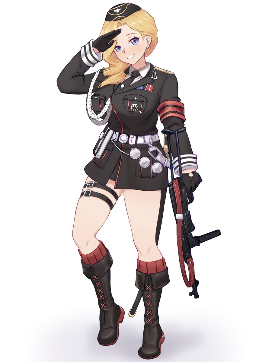 Nyle202's tweet photo. Hood in Girls' Frontline MP40's uniform  

#アズールレーン #AzurLane #フッド https://t.co/topHJsJ5is