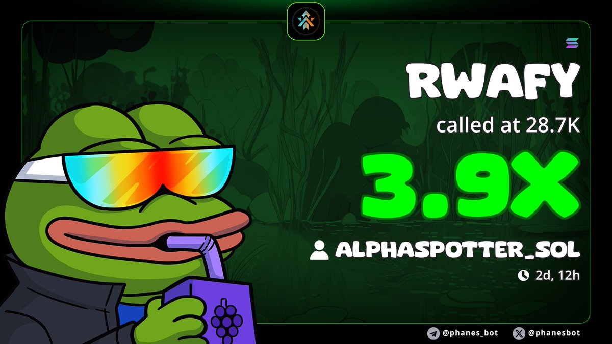 alphaspoter_sol's tweet photo. A 3x win from entry $rwafy

At alphaspotters playground we always find way to win,😅 following insider informations. 

For access 
https://t.co/Tayb9bV6so 

#Pakistán #مئی9_یوم_جبر #Hantavirüs #нюдсочетверг #ArmyMéxico #cryptocurrency #Ethereum #memecoins #solana https://t.co/yDGpLasNit