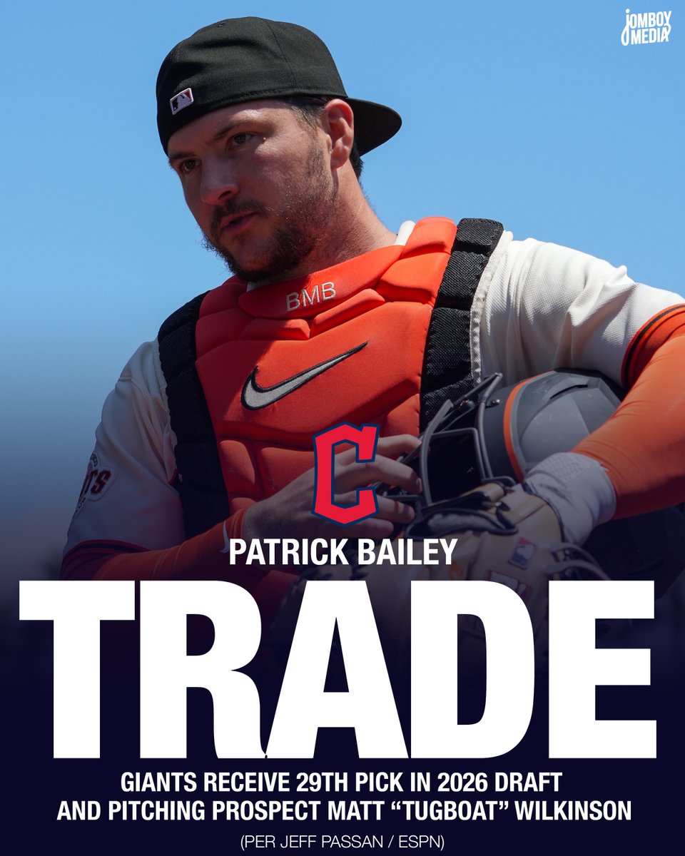 Guardians acquire catcher Patrick Bailey from the Giants