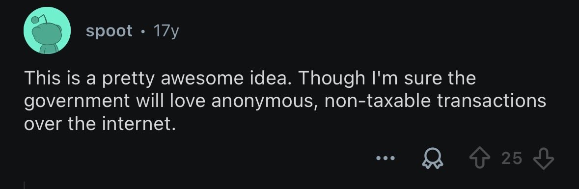 On this day 17 years ago, the first Reddit post about Bitcoin was made. The price was $0. Here are the top comments: