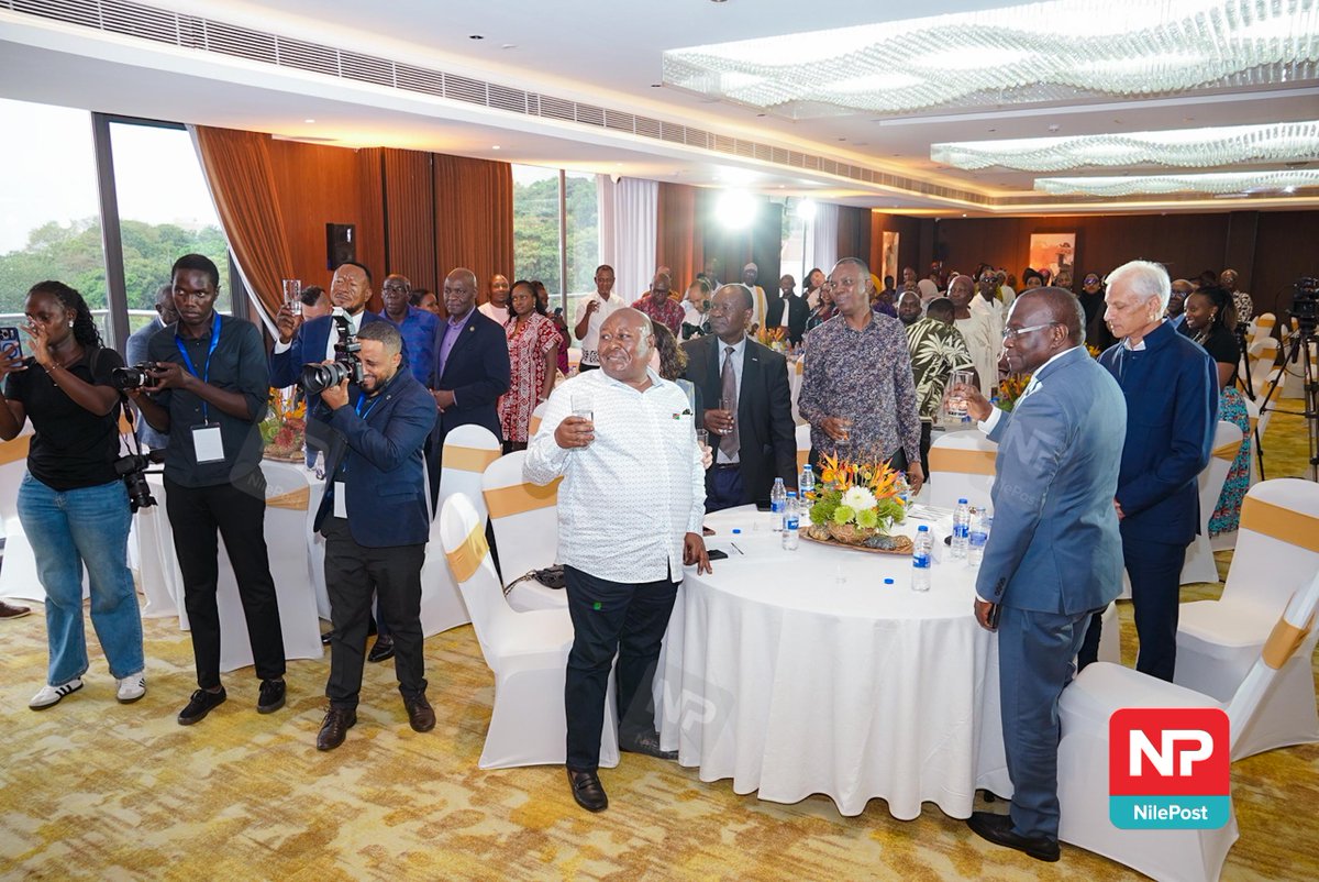 nbstv's tweet photo. A toast to a great start, and an even greater dream!
Hon. @Anite__Evelyn, together with other dignitories make the very first toast, at Bamus Sarovar Portico Hotel Kampala, located on Gaddafi Road, behind Ham Towers.
@BamusSarovarP: 0774256447
#SarovarPorticoHotel #NBSUpdate https://t.co/VDh63J0pEk