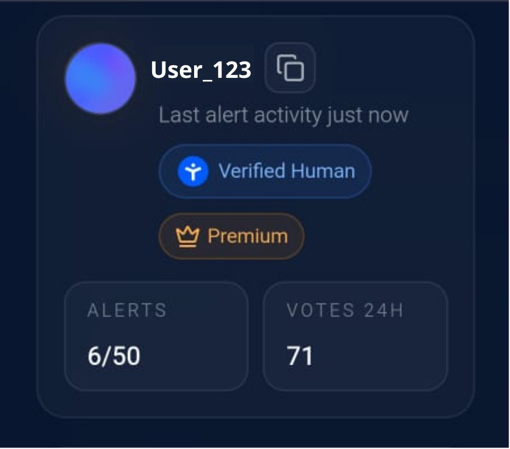 Harb_Signal's tweet photo. Your Harbinger profile evolves as you use the ecosystem.

Votes.
Alerts.
Identity.
Activity.
Premium access.

Everything starts connecting together. https://t.co/lWsxhkNEuE