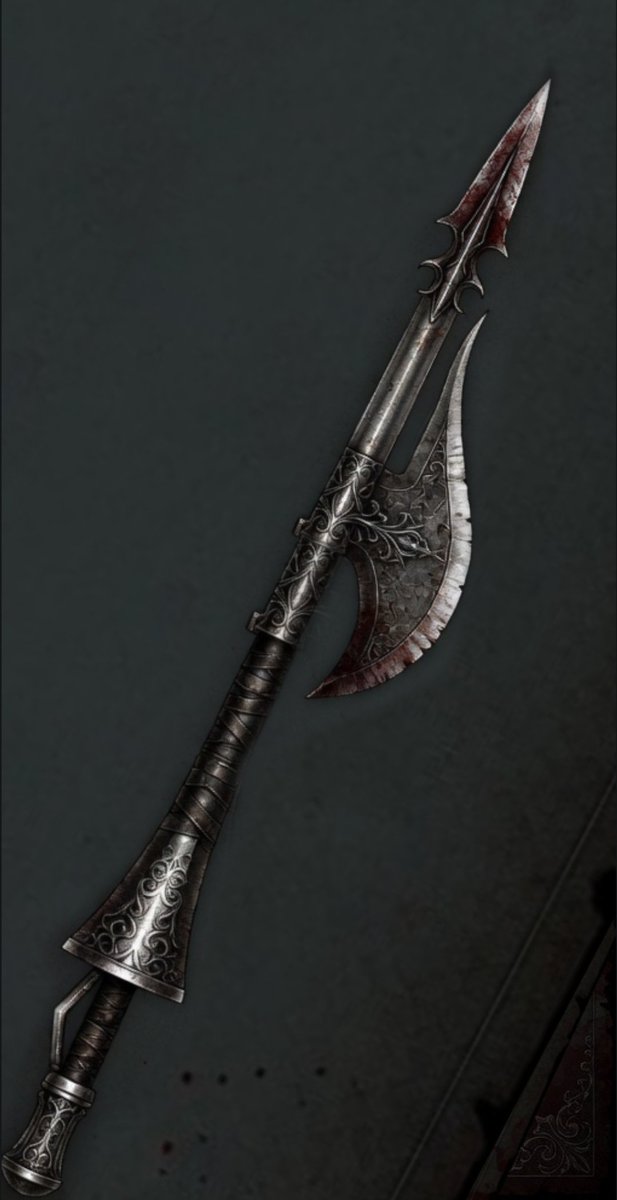KBranchman's tweet photo. I dreamt up a trick weapon i wish I could use in bloodborne. Did a quick doodle of the lance and it's trick form, showed grok my doodle and asked him to refine it (he REALLY struggled with the trick form so i had to do it myself) the lance came out great so I used some photo editing to extend the lance and fold the lance into it's trick form and added in some stock muzzle flash annnnnd voila! The Lance Cannon! I like to imagine it was used by the knights of Cainhurst before Martyr Logarius decided to be a big meanie.

#bloodborne