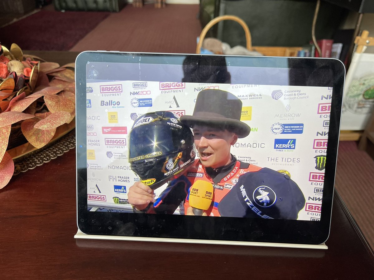 Billyartist's tweet photo. That is one Happy Fella ๐๐ฉ๐๏ธ๐๐
Massive congratulations to @stormstacey79 on a Debut appearance at the @northwest200 & getting on the top step ๐ฅ๐๐
#stormstacey #northwest200 #roadracing https://t.co/PYWflamUni