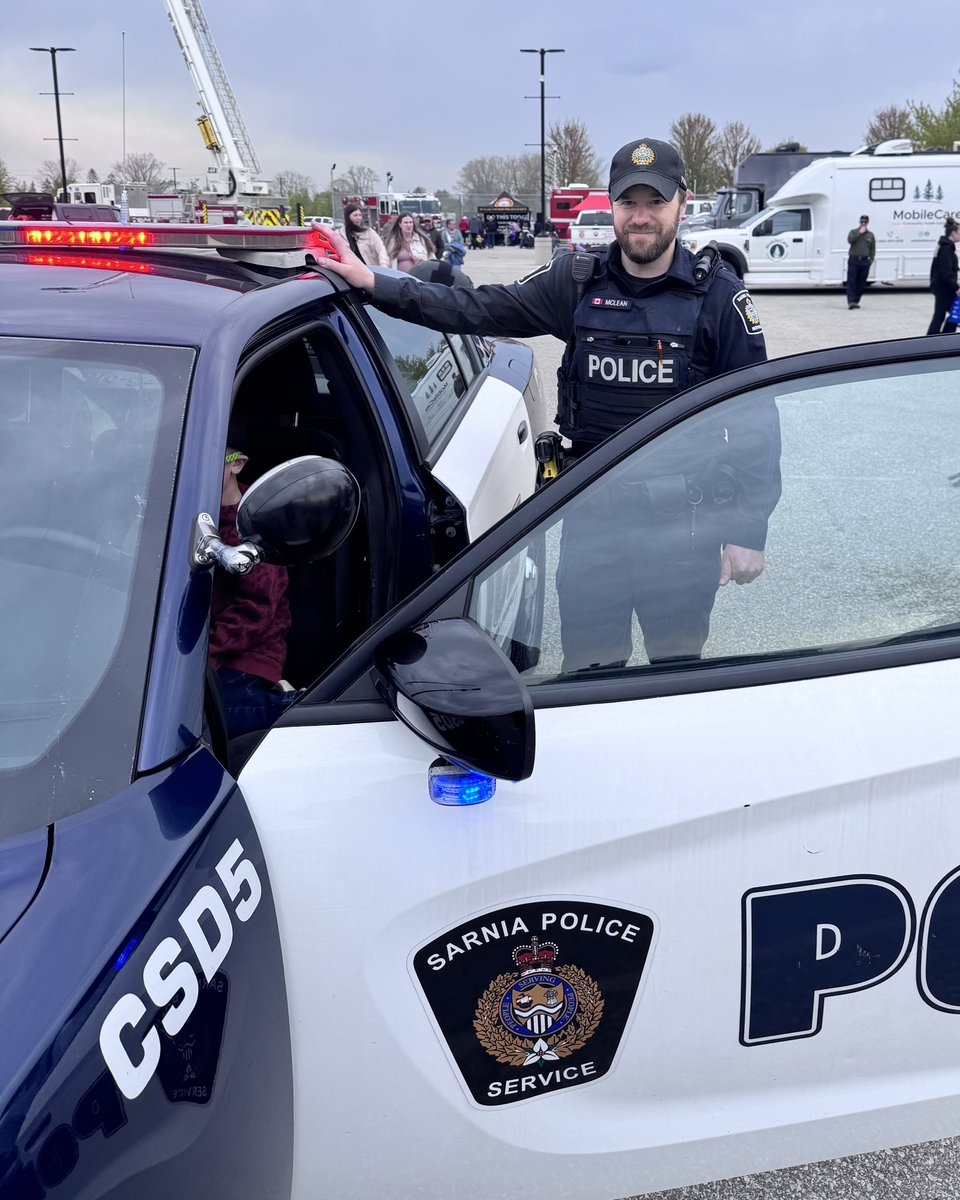 SarniaFire's tweet photo. Come on out to EP Day 2026 at Lambton College! It’s a free event for the entire family. Today May 9th 10:00am-2:00pm. 🚒🚓🚑🚁 https://t.co/LVwIjRFf6N